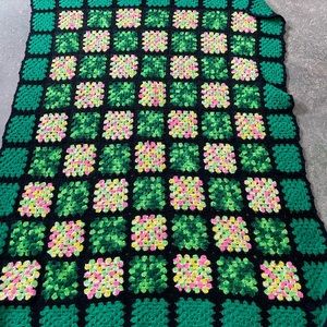 Crocheted blanket grandma squares.